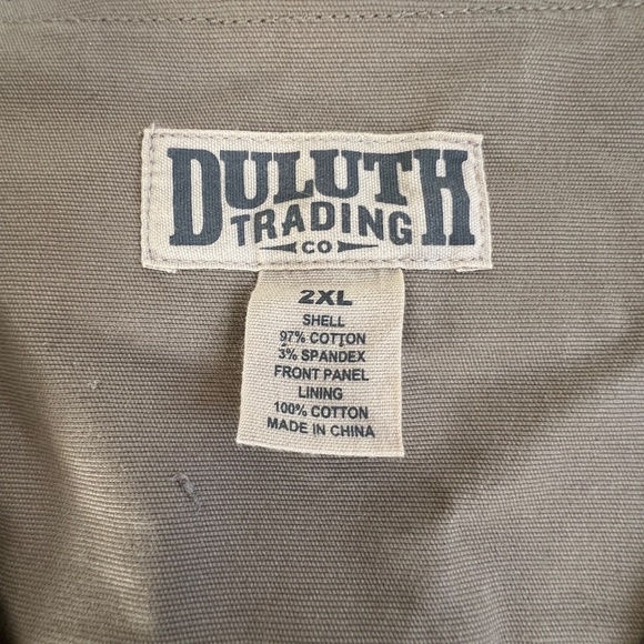 Duluth Trading Vest Size 2XL Utility Tactical Hunting Outdoor Tan Zip UP Cotton - Picture 6 of 6